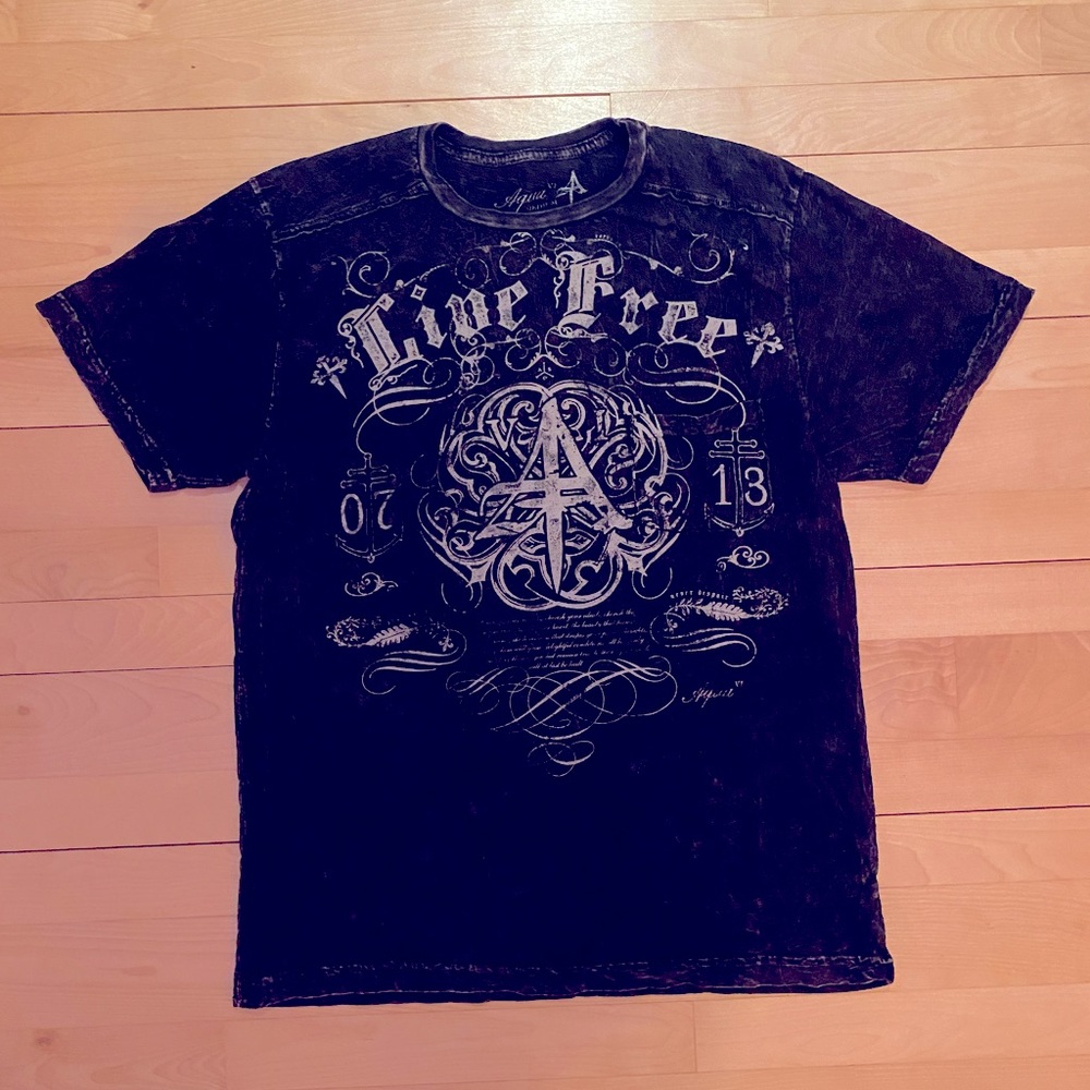 AQUA - Men’s short-sleeve tee “Live Free” , size M